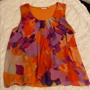 Orange wide strap tank